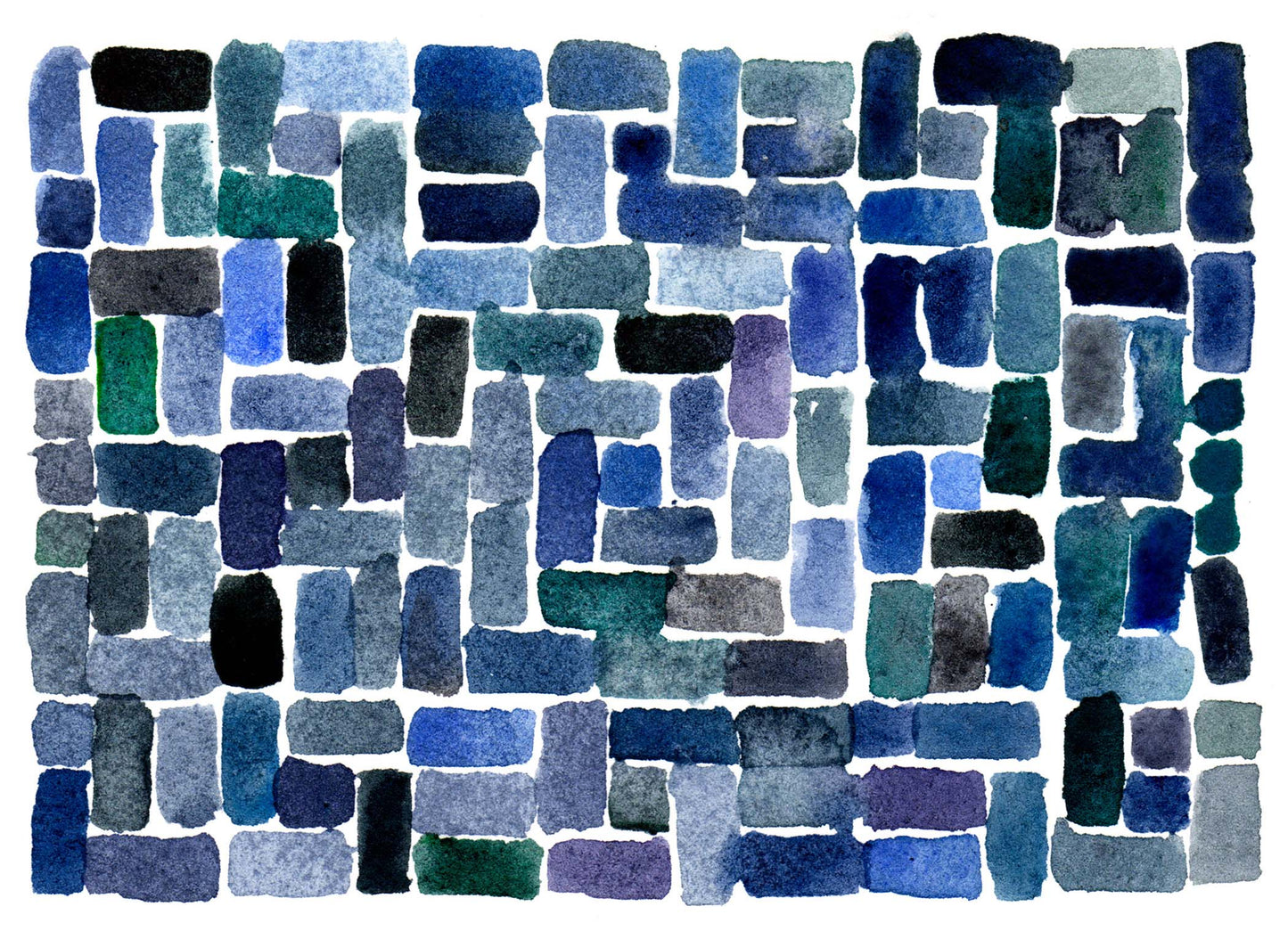 Small blue bricks greeting card (single)