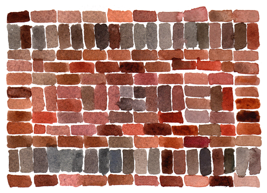 Small red bricks greeting card (single)