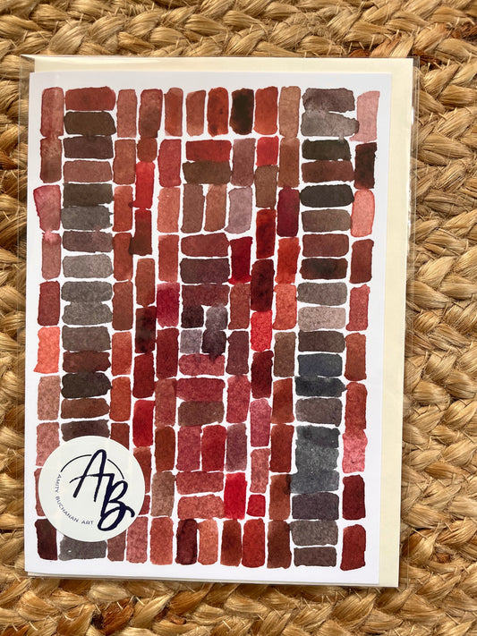 Small red bricks greeting card (single)