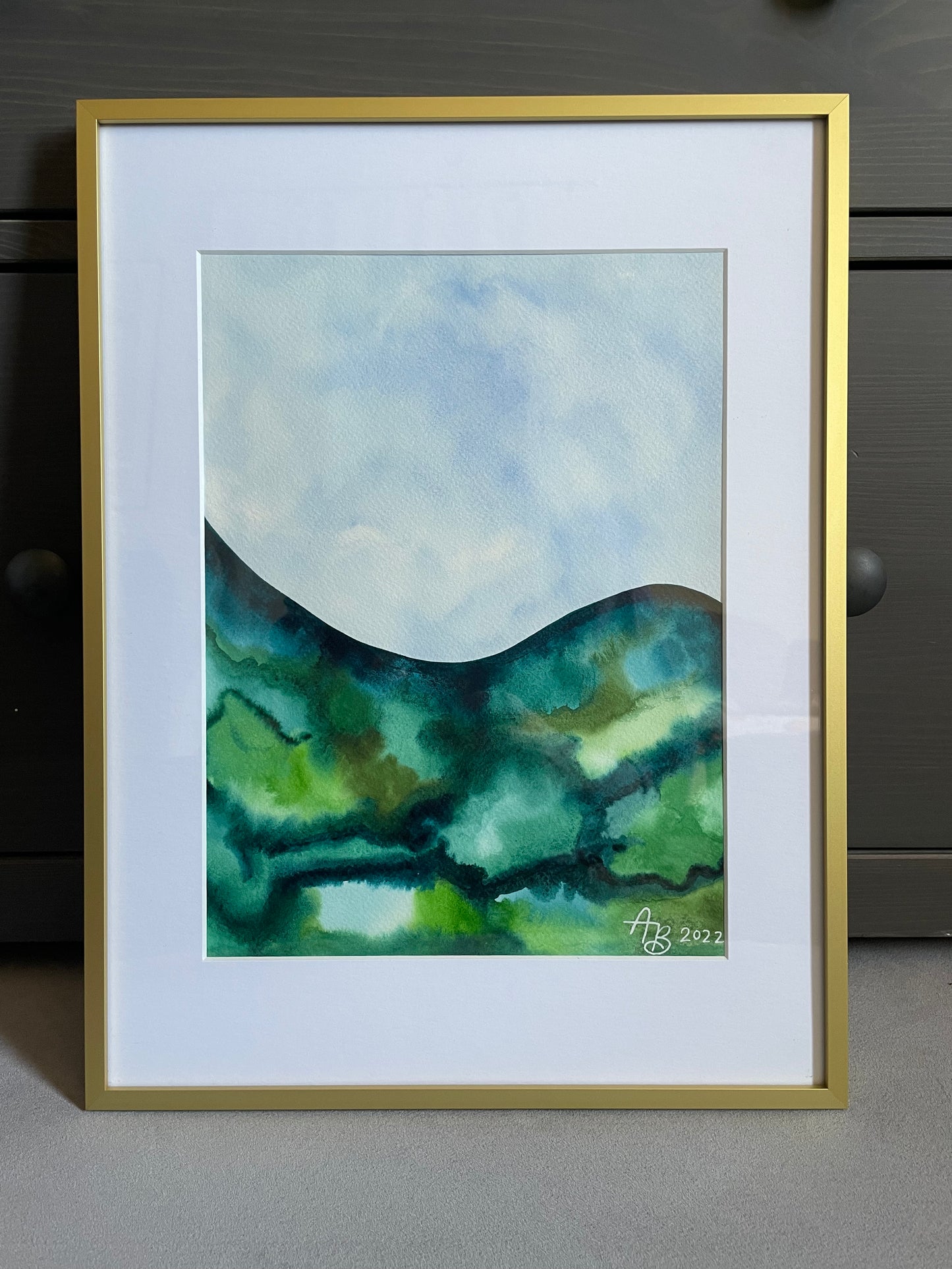 "New Hills" Framed Original Painting