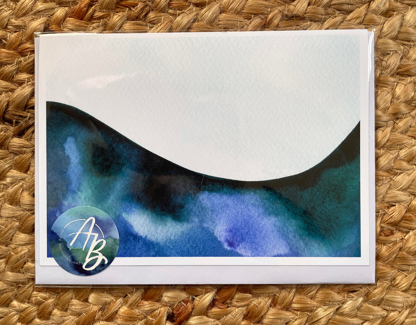 Turquoise wave greeting card (single)