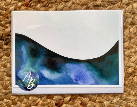 Turquoise wave greeting card (single)