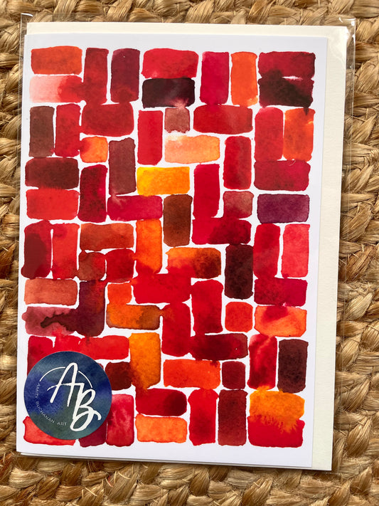 Large red bricks greeting card (single)