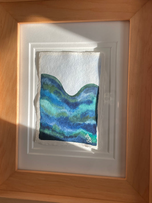 “Rise and Fall” framed original painting