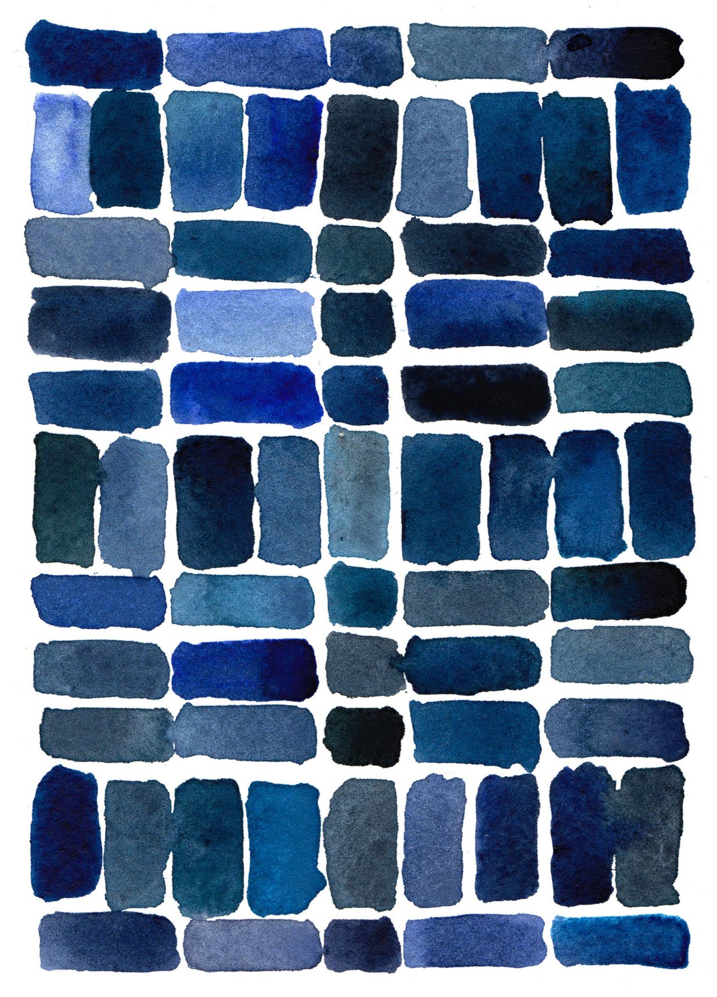 Large blue bricks greeting card (single)