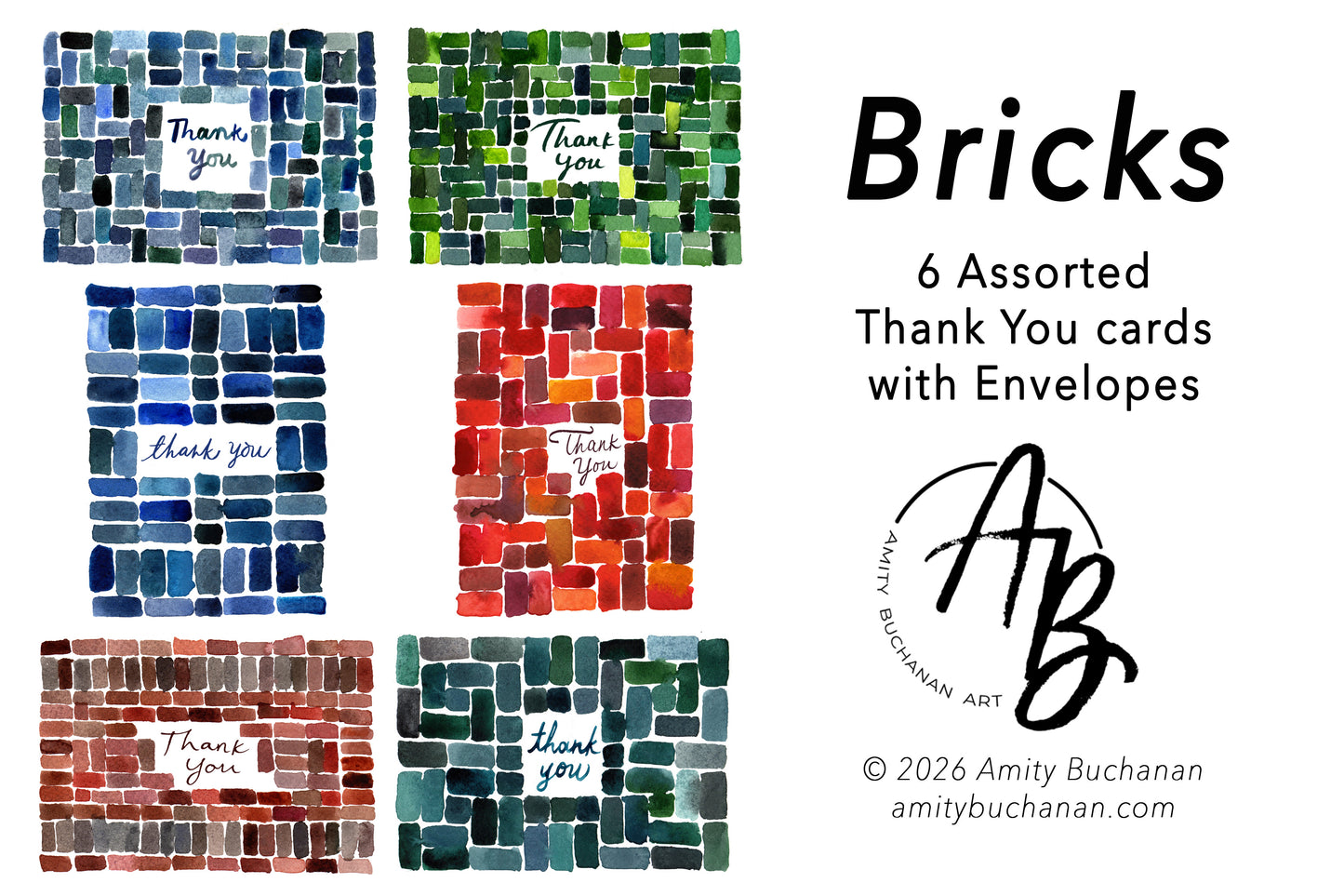 Bricks Thank You Cards (6 pack)