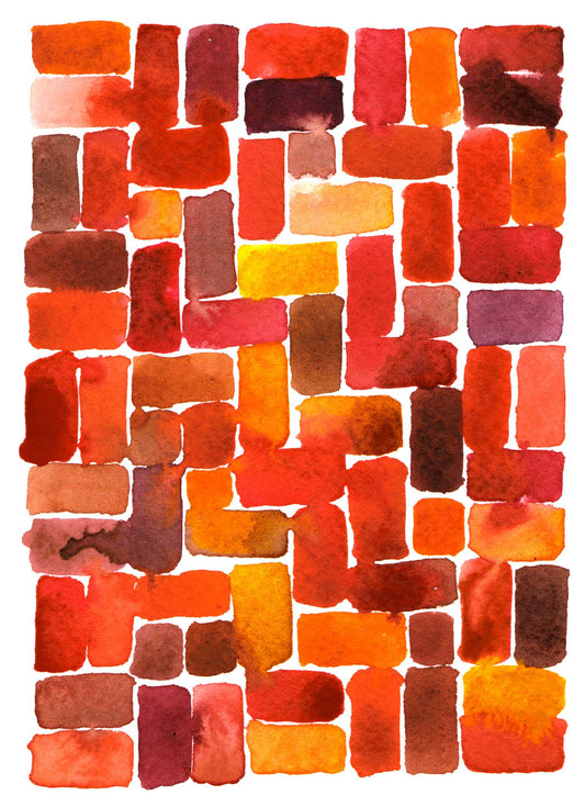 Large red bricks greeting card (single)