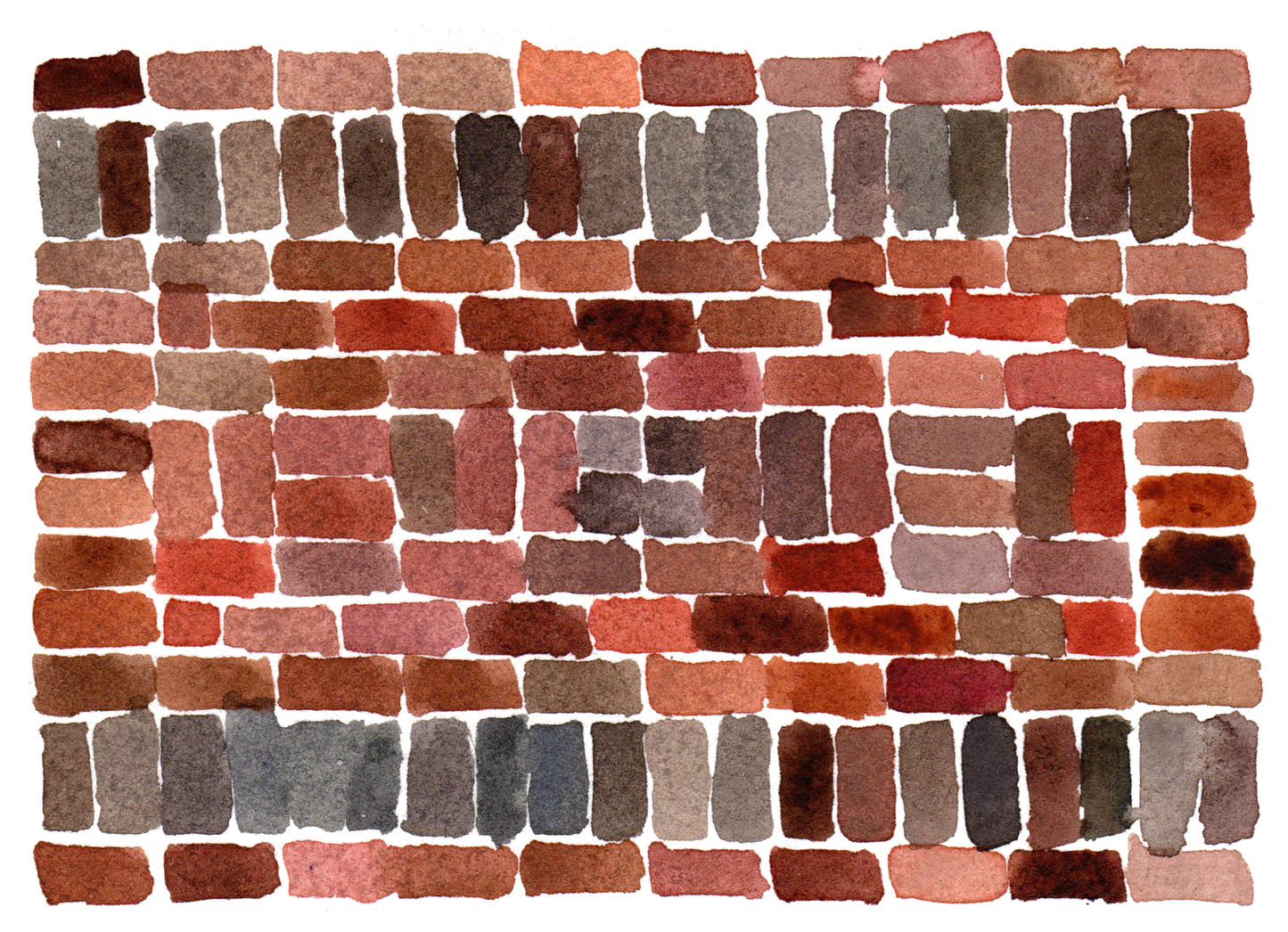 Small red bricks greeting card (single)