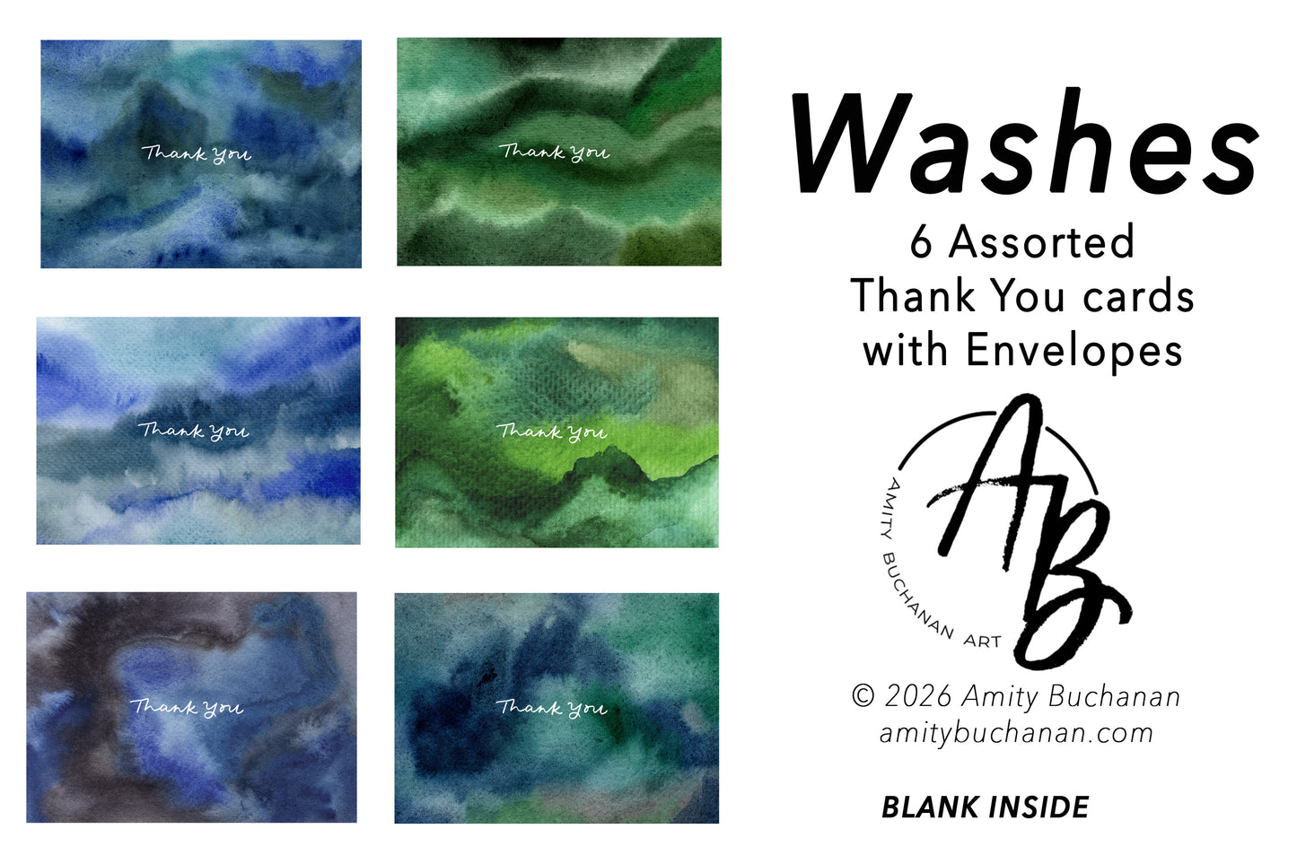 Washes Thank You Cards (6 pack)