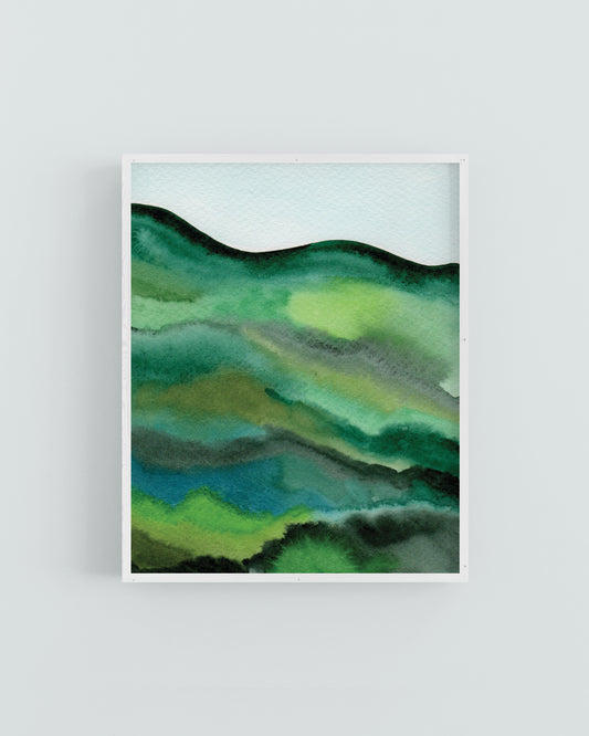 "Emerald Hills 1" Watercolor Print