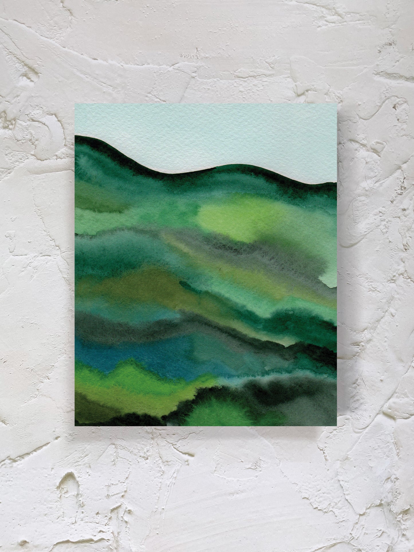 "Emerald Hills 1" Watercolor Print