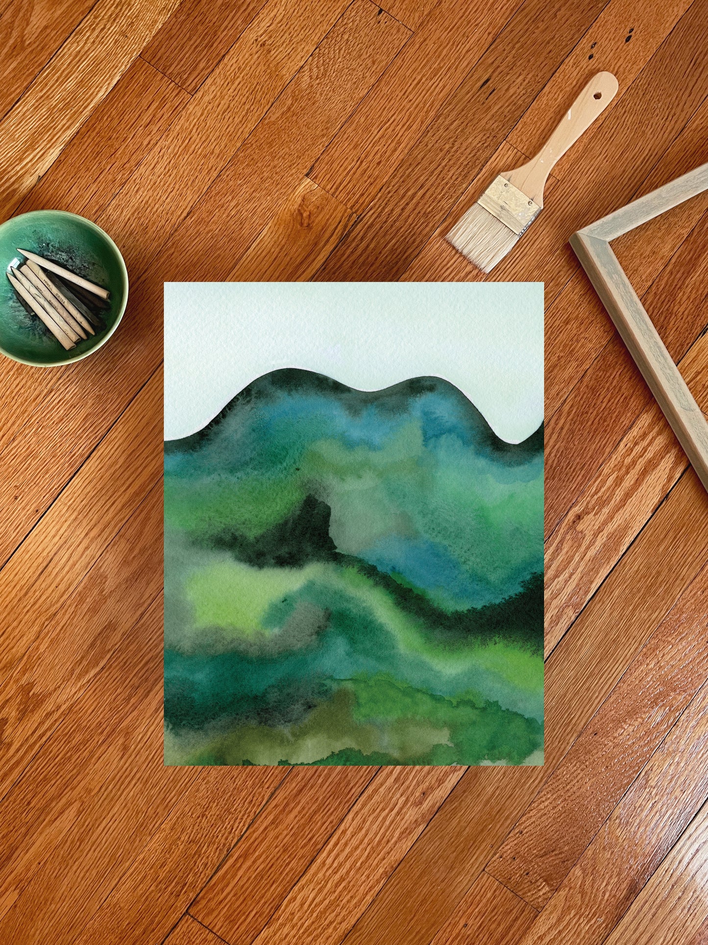 "Emerald Hills 2" Watercolor Print