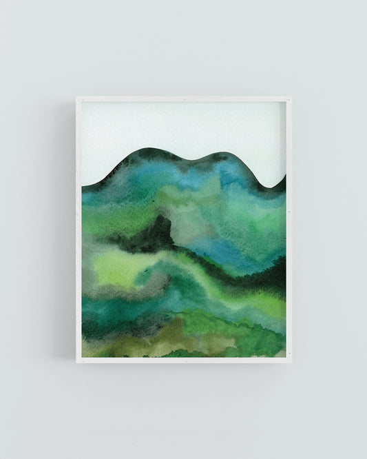 "Emerald Hills 2" Watercolor Print