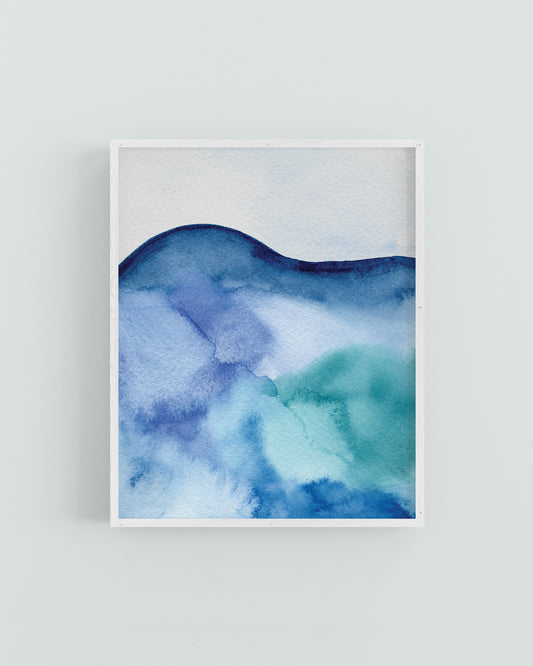 "Ocean Currents 3" Watercolor Print