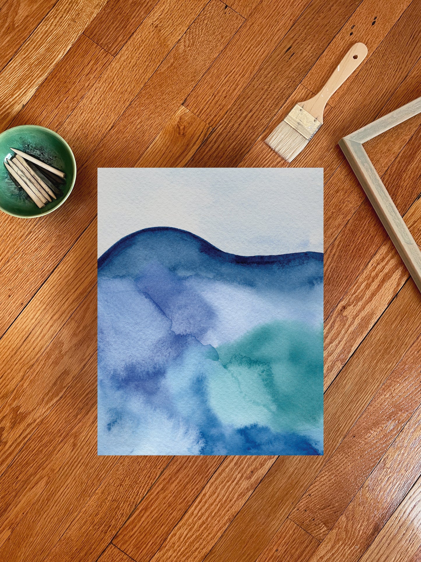 "Ocean Currents 3" Watercolor Print