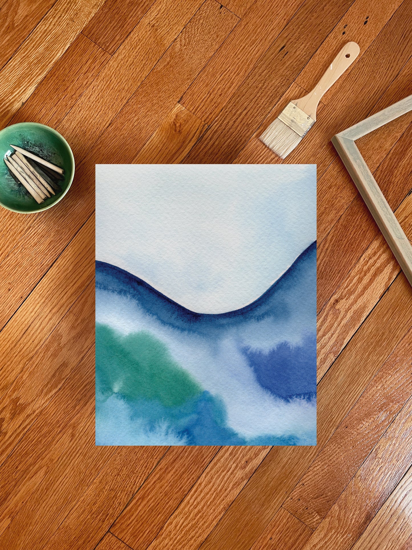 "Ocean Currents 4" Watercolor Print