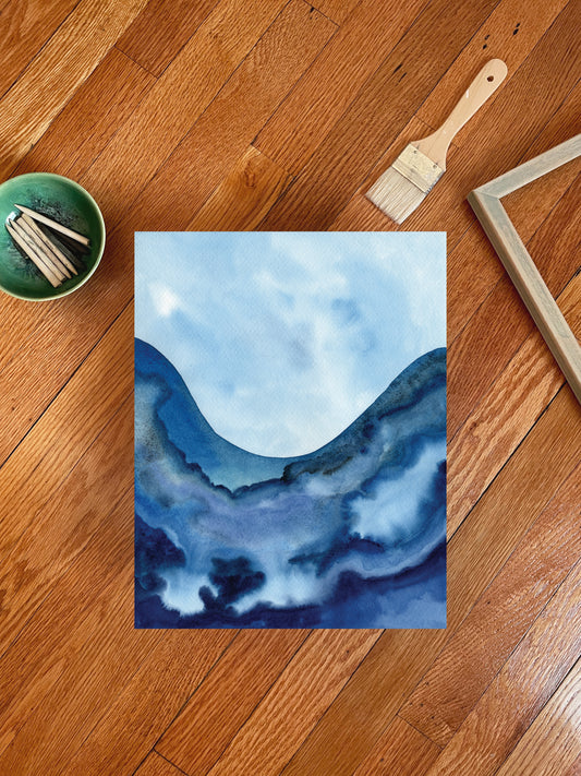 "Sapphire Seas" Watercolor Print