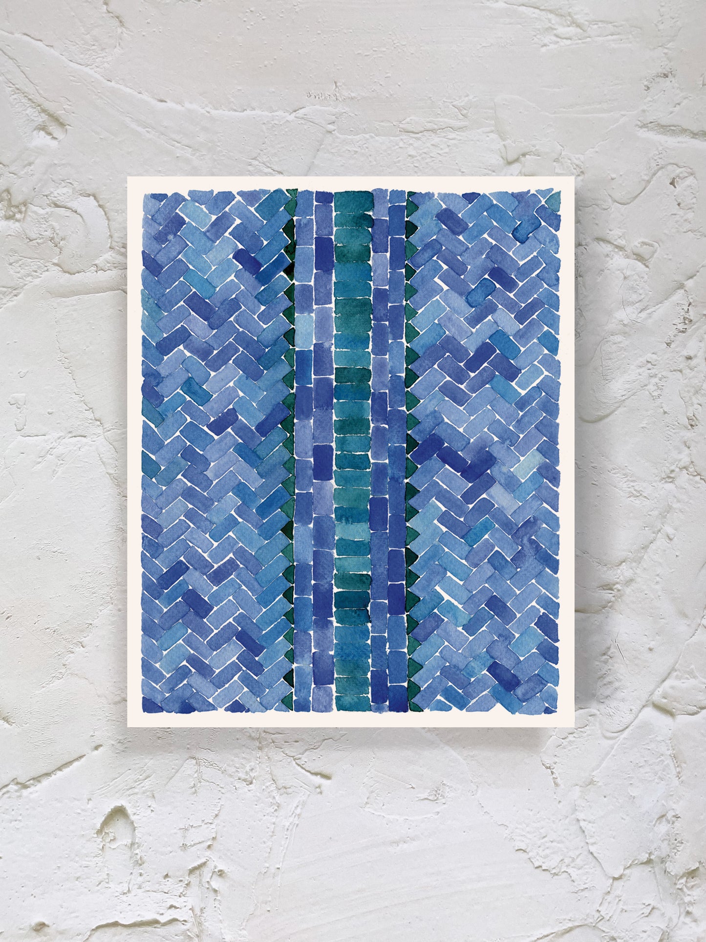 "Blue Bricks" Watercolor Print